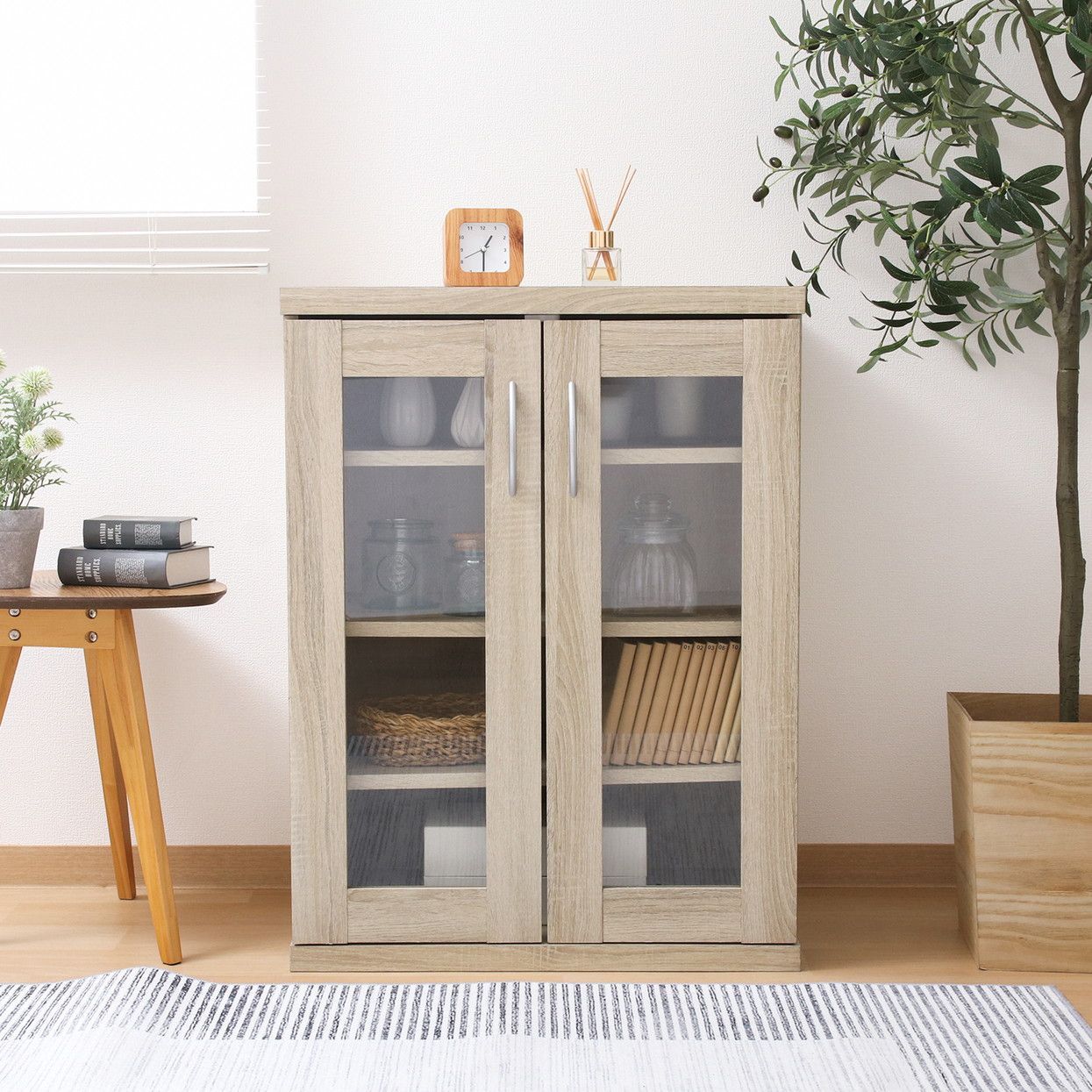 ラルゴ キャビネット 収納家具 収納棚 リビング収納 ディスプレイ棚 4003