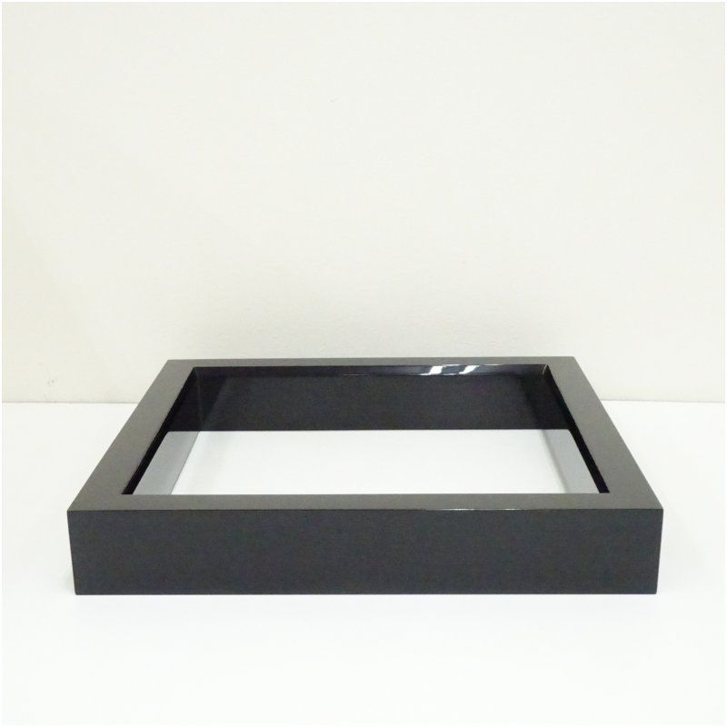 塗師 林照峰造 輪島塗黒炉縁（共箱） 茶道具 茶道 おしゃれ ろぶち