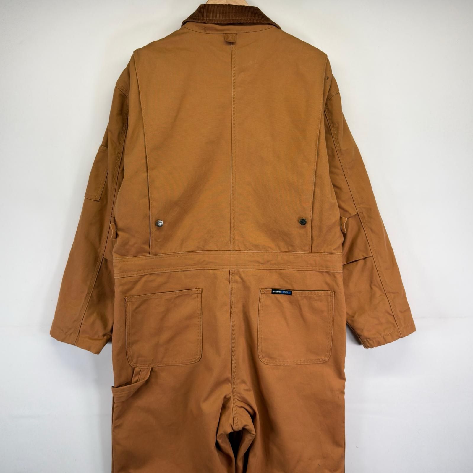 古着 ウォールズ walls 長袖つなぎ ダック 中綿 襟コーデュロイ ワン