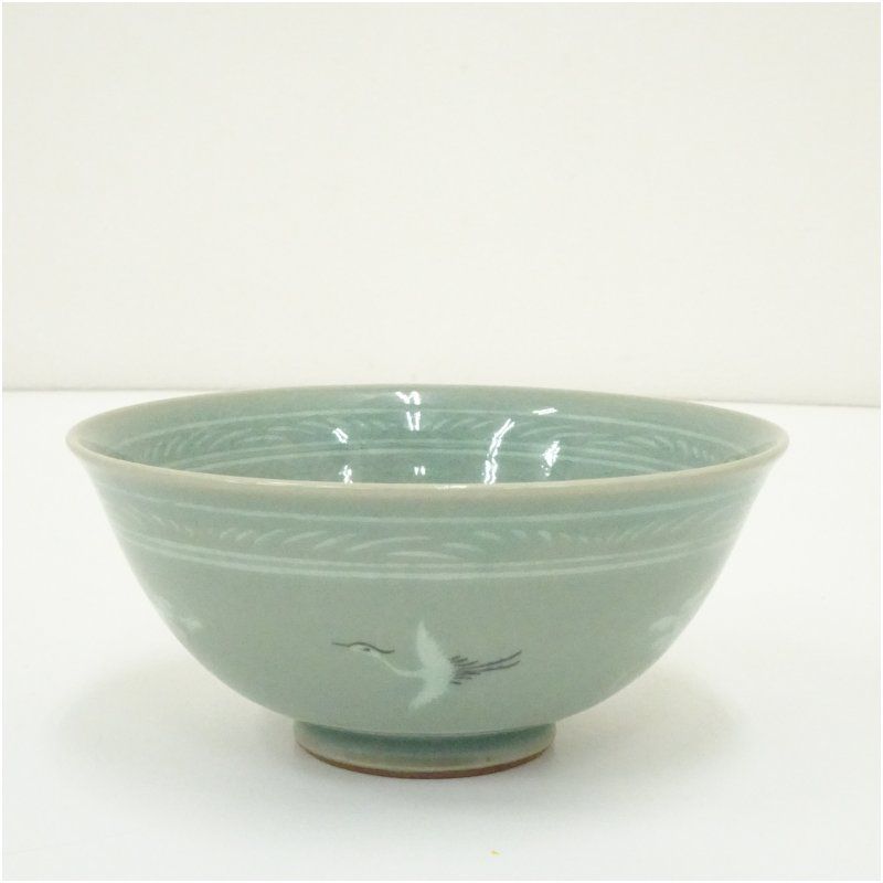 R765 水指 『青珍窯 梁命煥造』『高麗青磁水指』 共箱 茶道具 S169