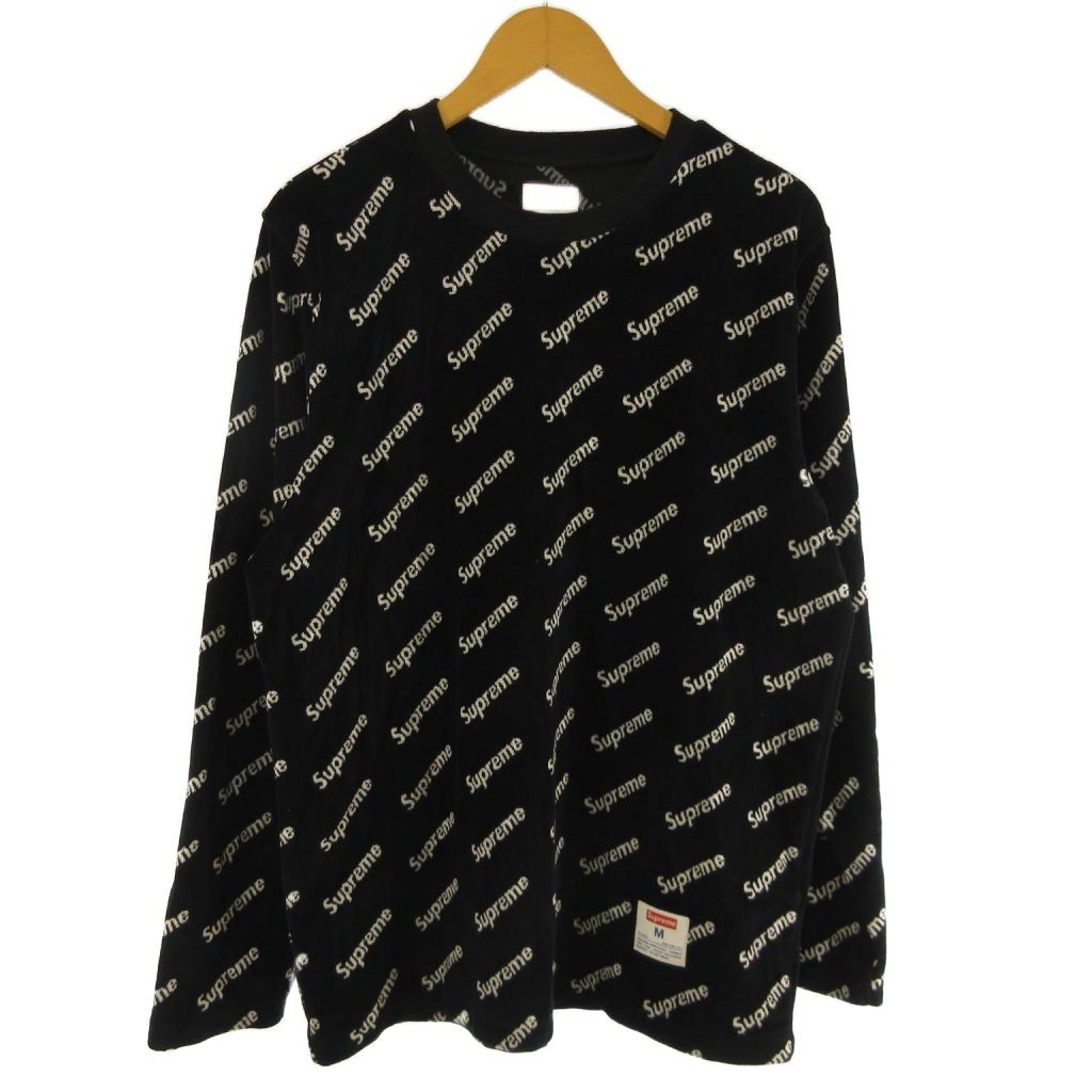 シュプリーム SUPREME Velour Diagonal Logo L/S Top カットソー