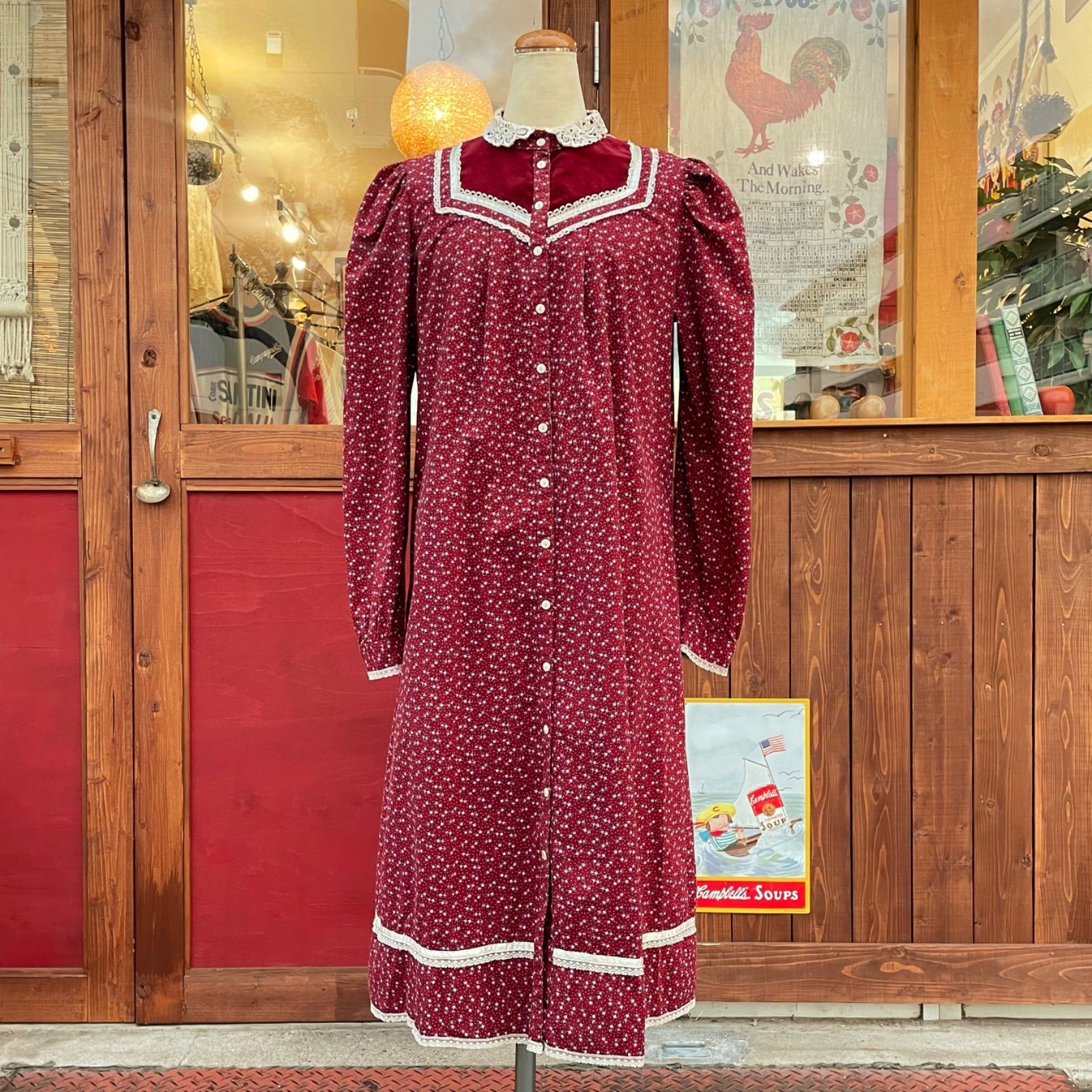 GUNNESAX ガニーサックス 小花柄 レース襟 ワンピース - メルカリ