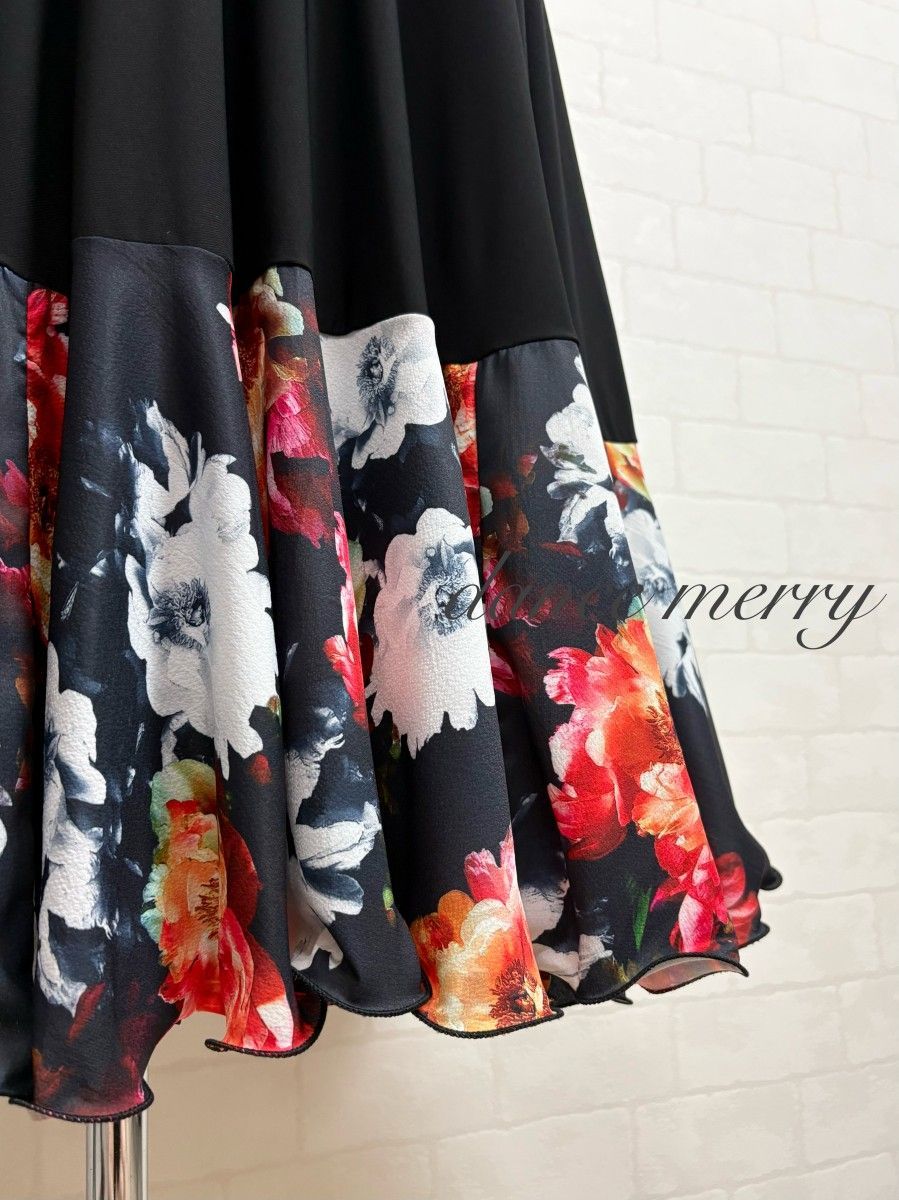 新品 社交ダンス スカート 黒 赤 白 タンゴ レッスン パーティ 8243