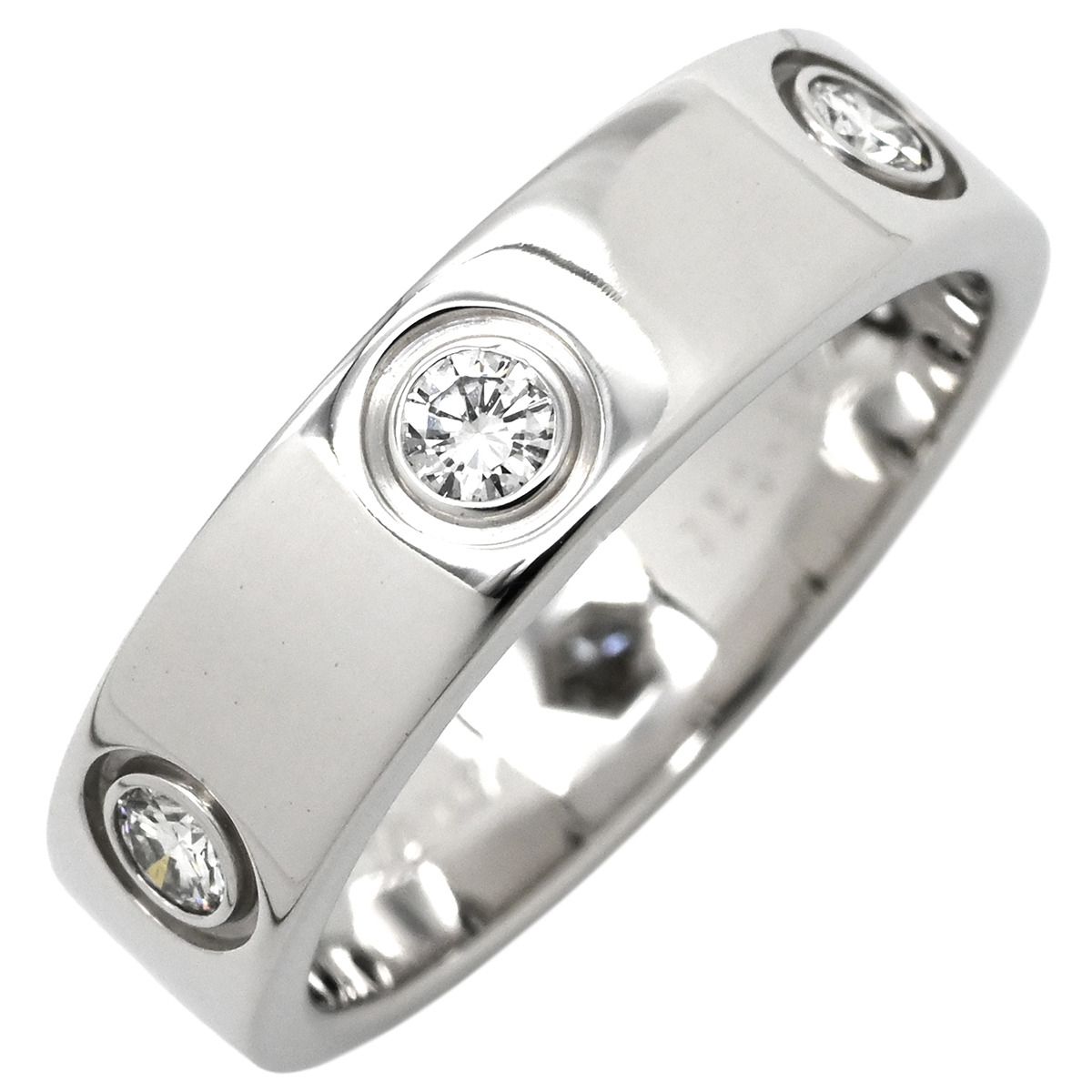 カルティエ Cartier リング 指輪 ラブリング フルダイヤ ホワイトゴールド 55 JP 15 LOVE Ring 750 WG 6 Pダイヤモンド 15号