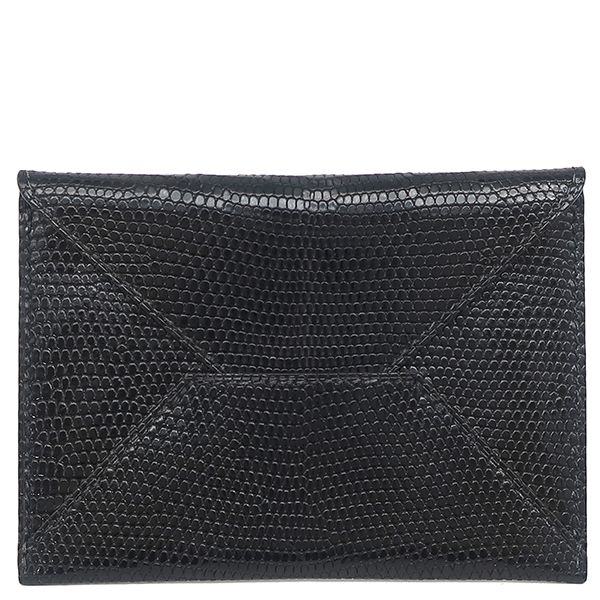 エルメス HERMES カードケース エンヴェロープ MM リザード ブラック 黒 レターカードケース カード入れ □F刻印