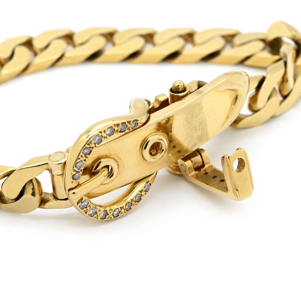 エルメス HERMES ブレスレット ブックルセリエ PM ダイヤ K18YG