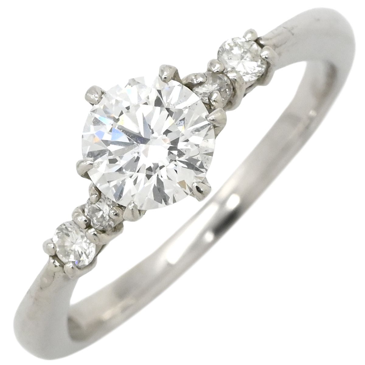 リング 指輪 ダイヤ 0.62 ct プラチナシルバー プラチナム Pt 900 5 P 5石 5粒 メレダイヤ エンゲージ ブライダルリング サイドストーン 11号