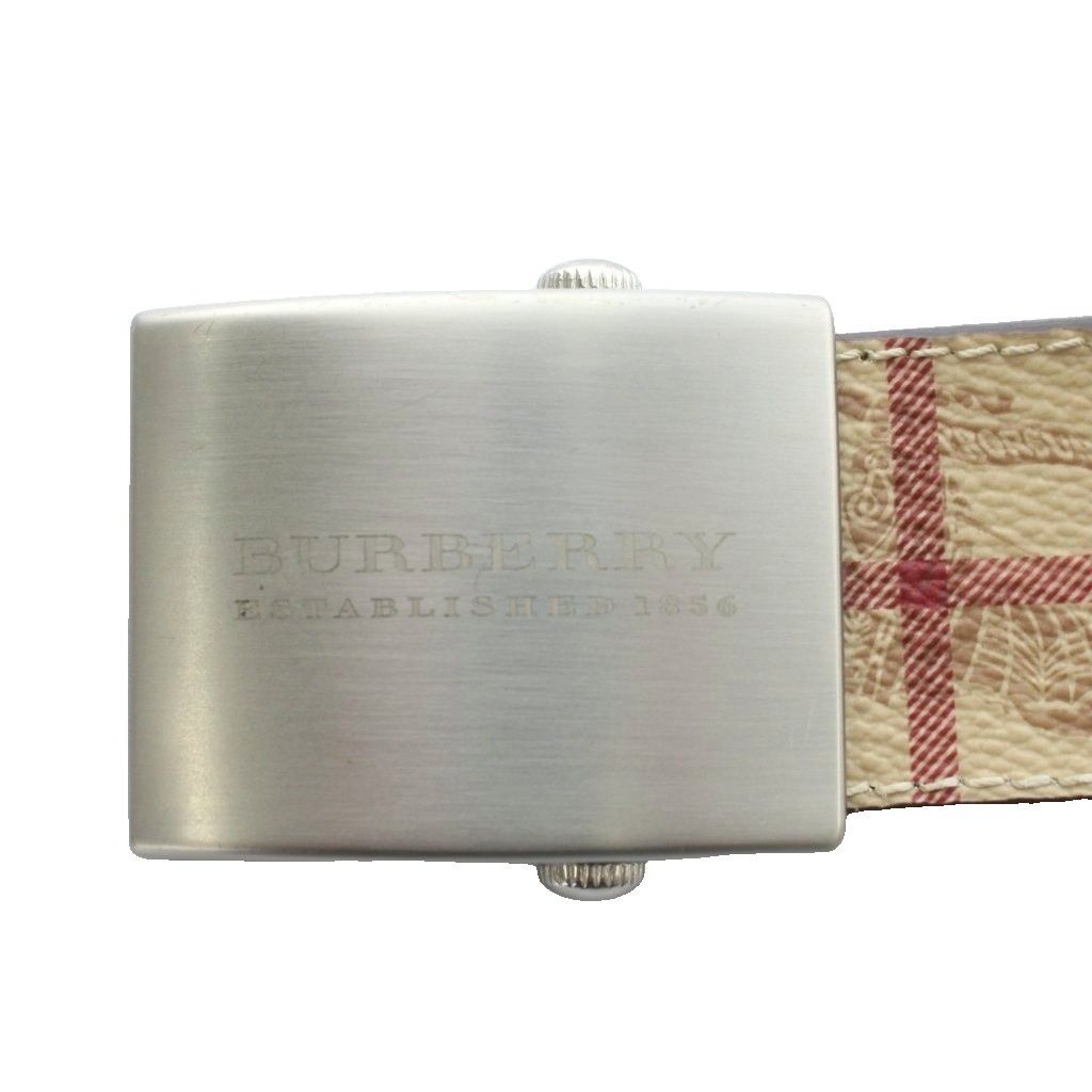 バーバリー BURBERRY ベルト バックル PVC レザー ノバチェック ロゴ