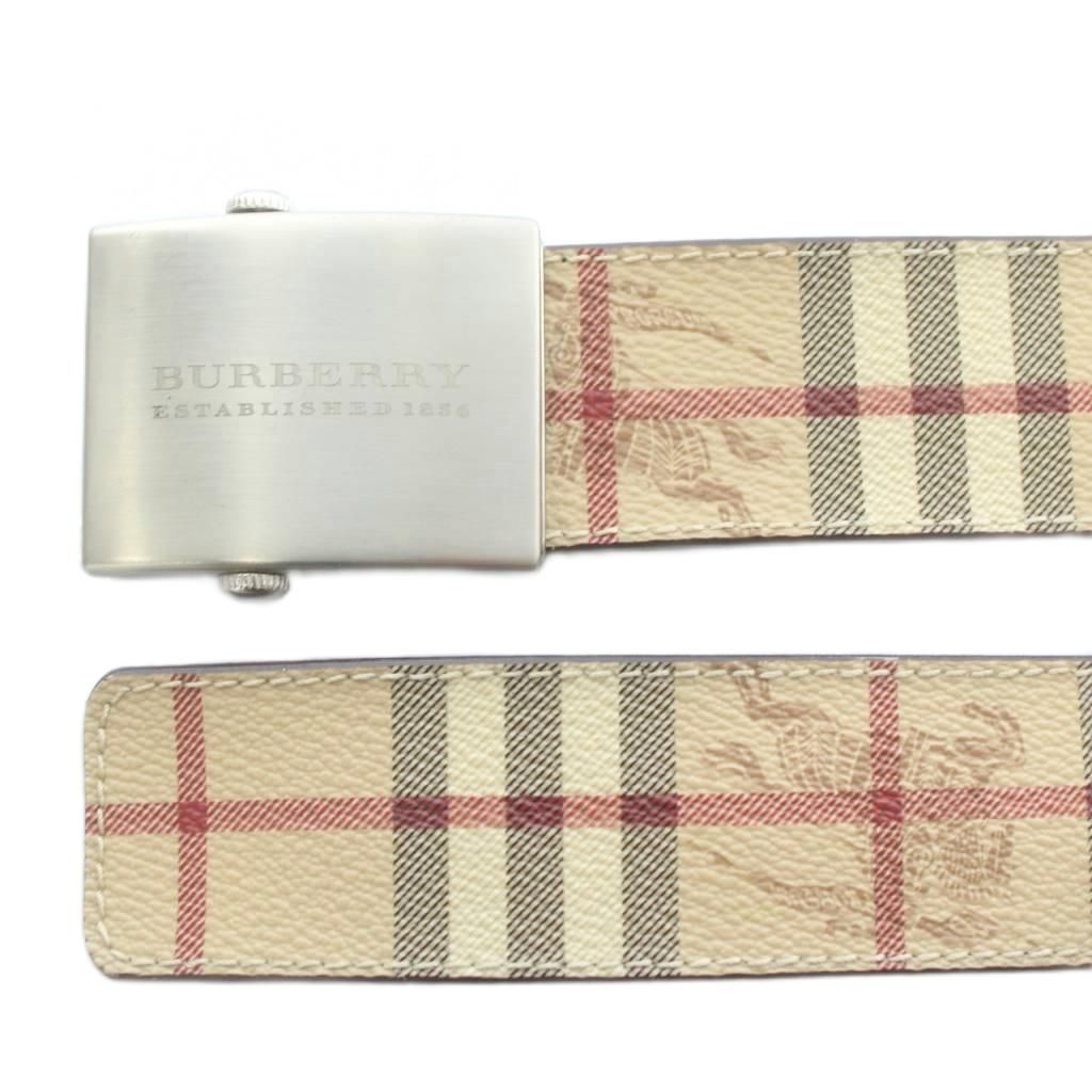 バーバリー BURBERRY ベルト バックル PVC レザー ノバチェック ロゴ