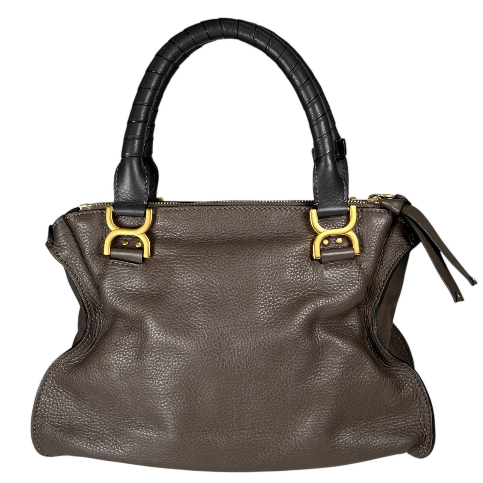 美品 Chloe クロエ ﾏｰｼｰ ハンドバッグ レザー ブラウン レディース