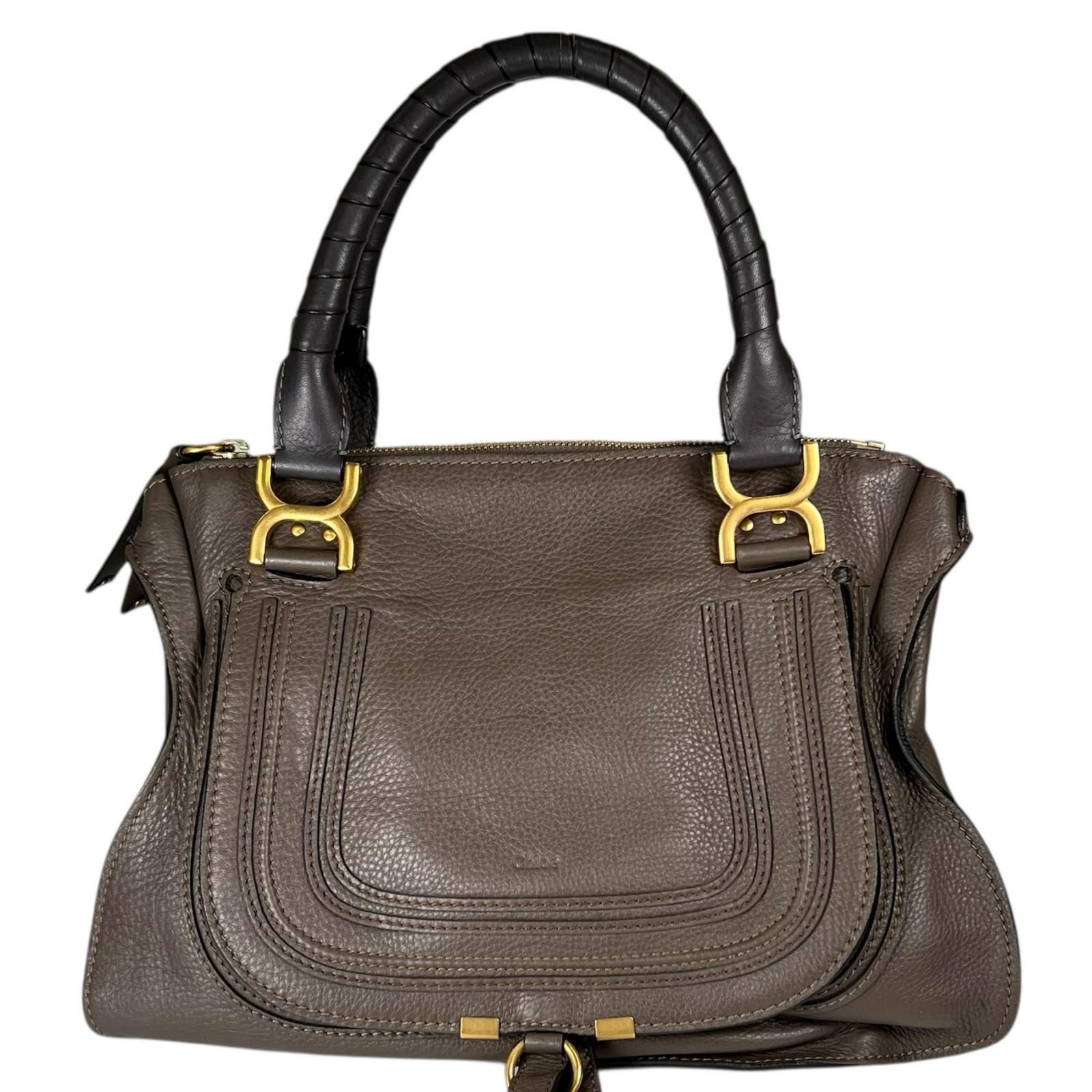 Chloe クロエ ﾏｰｼｰ ハンドバッグ レザー ブラウン レディース