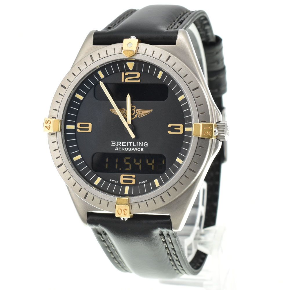 ブライトリング F 56059 L エアロスペース デジアナ チタン クォーツ メンズ G 144078
