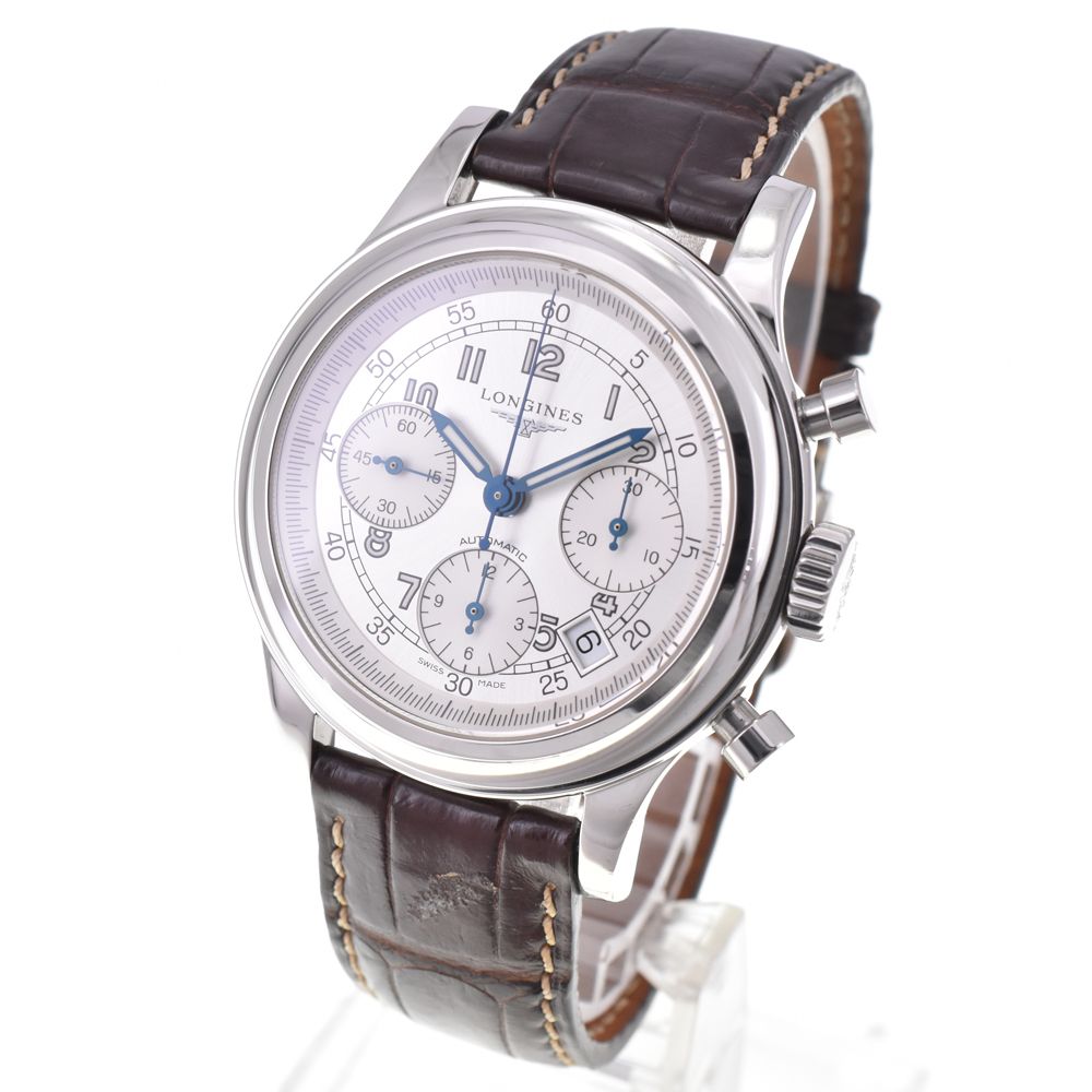 ロンジン L 2.745.4 ヘリテージ 1951 クロノグラフ 自動巻き メンズ 箱 保証書付き G 144429