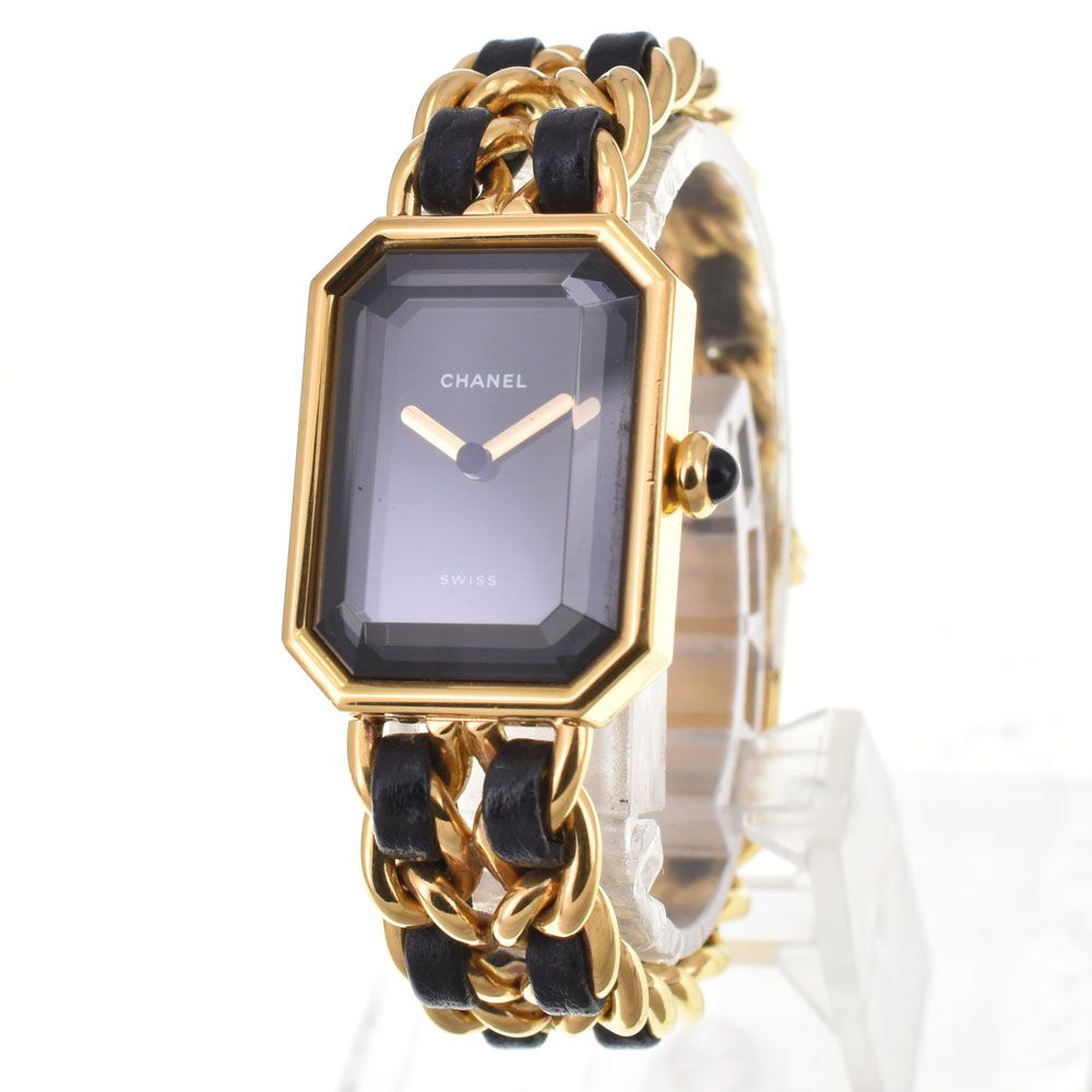 シャネル CHANEL H 0001 プルミエール S GP レザー クォーツ レディース G 144725