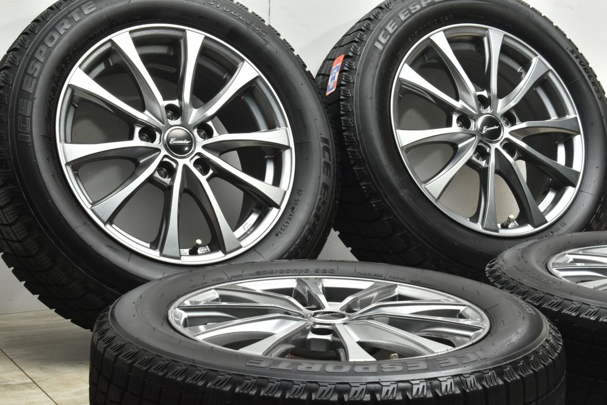 2本イボ付 バリ溝 エクシーダー 16 in 6.5 J 53 PCD 114.3 アイスエスポルテ 205|60 R ノア ヴォクシー セレナ ステップワゴン アクセラ