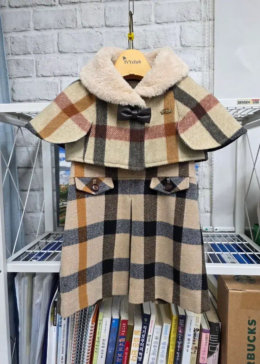 ダックス キッズ 女の子 ケープ 3 Y チェック ONE PIECE セット AD 38