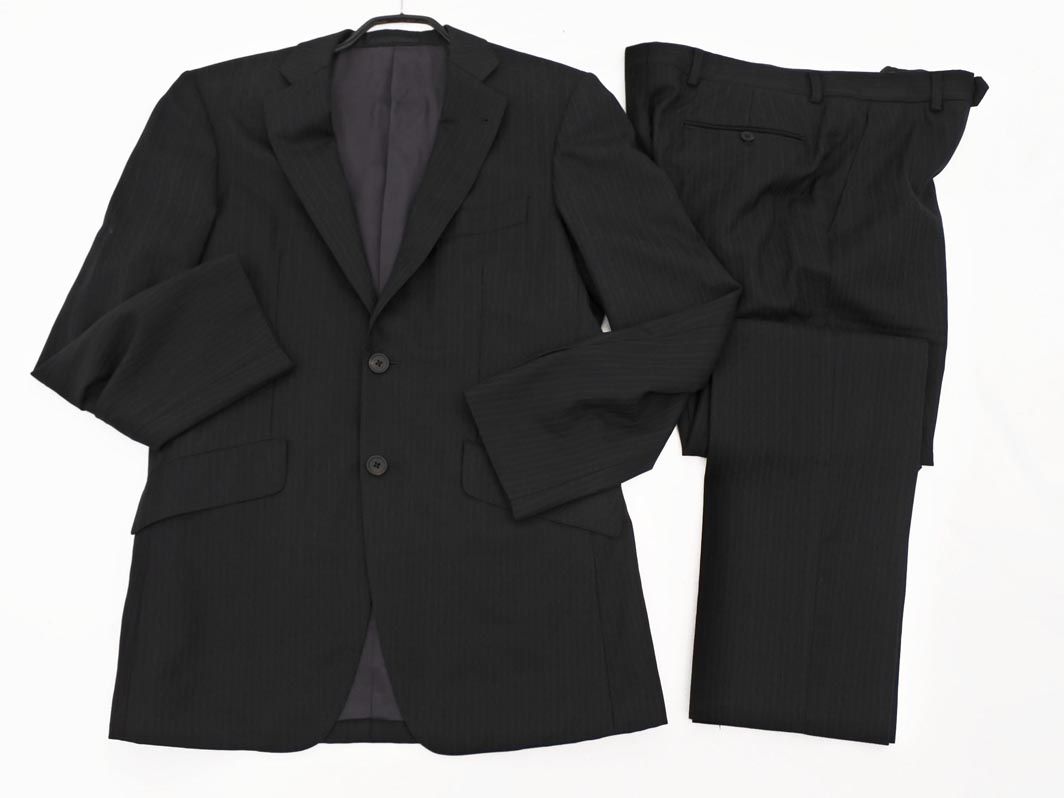 Paul Smith ポールスミス ストライプ セットアップ ジャケット パンツ スーツ sizeM|黒 ◎メンズ