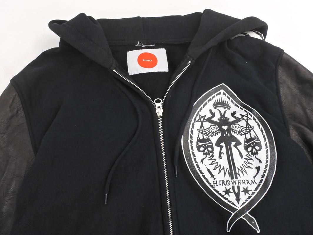 HIRO ヒロ KIDILL キディル 牛革 レザー ジップアップ パーカー sizeL