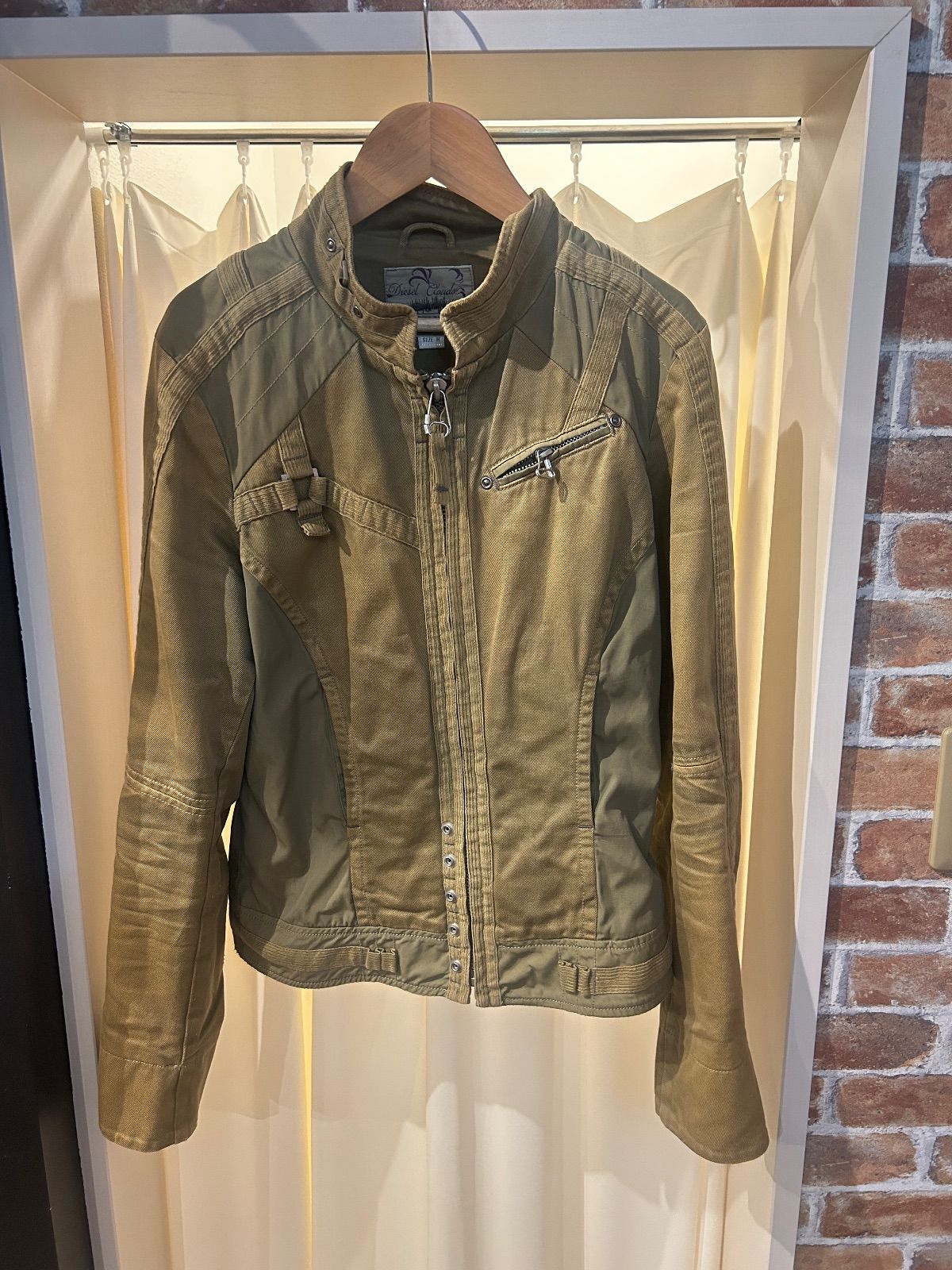 DIESEL ディーゼル ミリタリージャケット カジュアルジャケット ライダース カーキ ミリタリーカラー サイズM A-1649