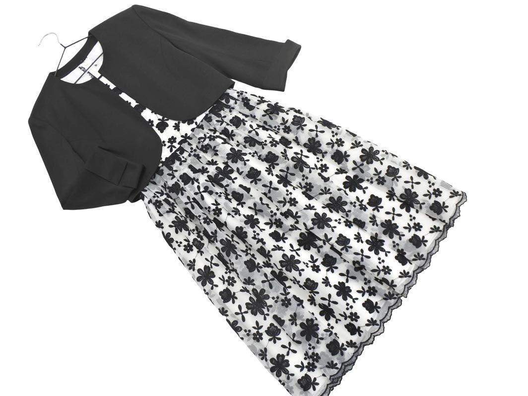 HANAE MORI ハナエモリ ストール付き 花柄 ジャケット ワンピース