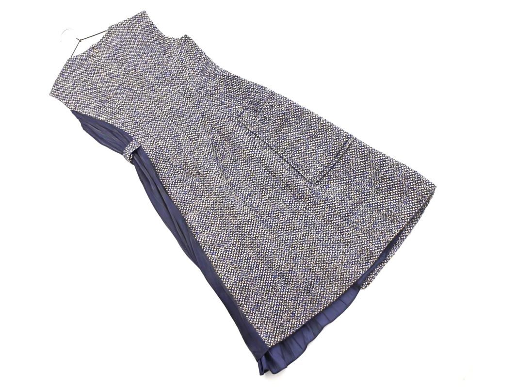 EPOCA エポカ ウール混 ツイード 切替 ノースリーブ ワンピース size40