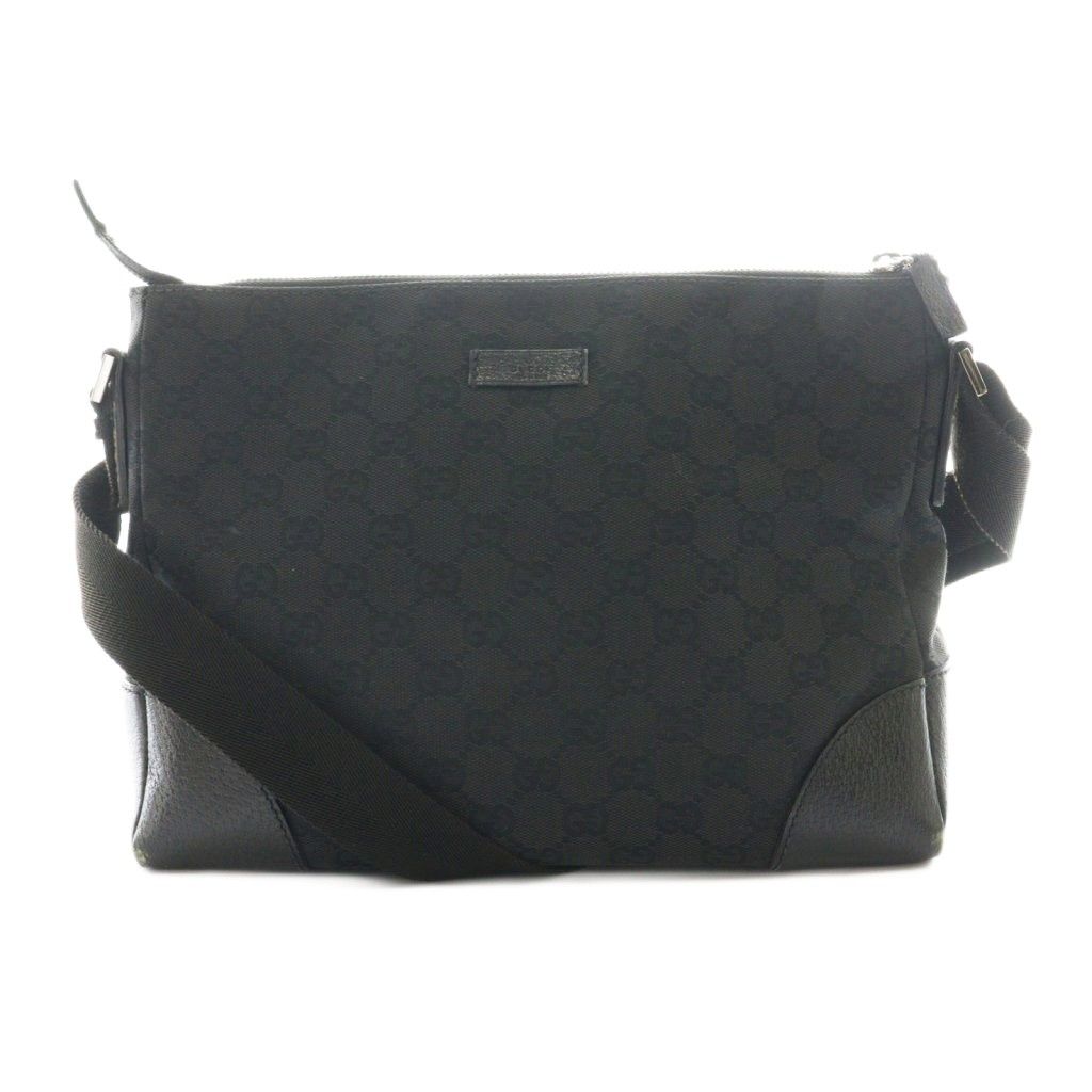 グッチ GUCCI GGキャンバス ショルダーバッグ 黒 ブラック |SS OS