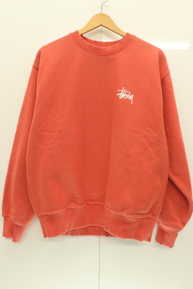 STUSSY メンズスウェット S スウェット 赤 レッド ロゴ