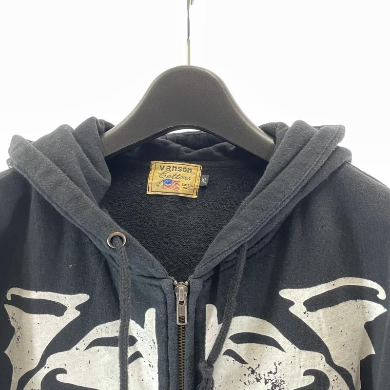 VANSON スカルプリントジップパーカー