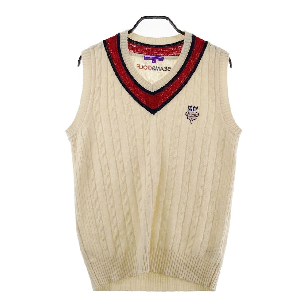 サイズ：M BEAMS GOLF ビームスゴルフ ニットベスト ベージュ系