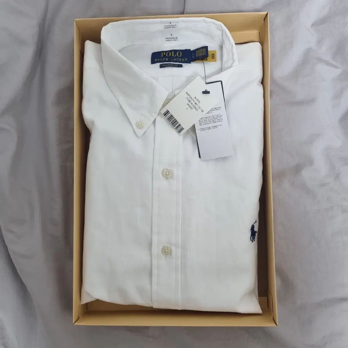 ポロラルフローレン クラシックフィット 白シャツ L