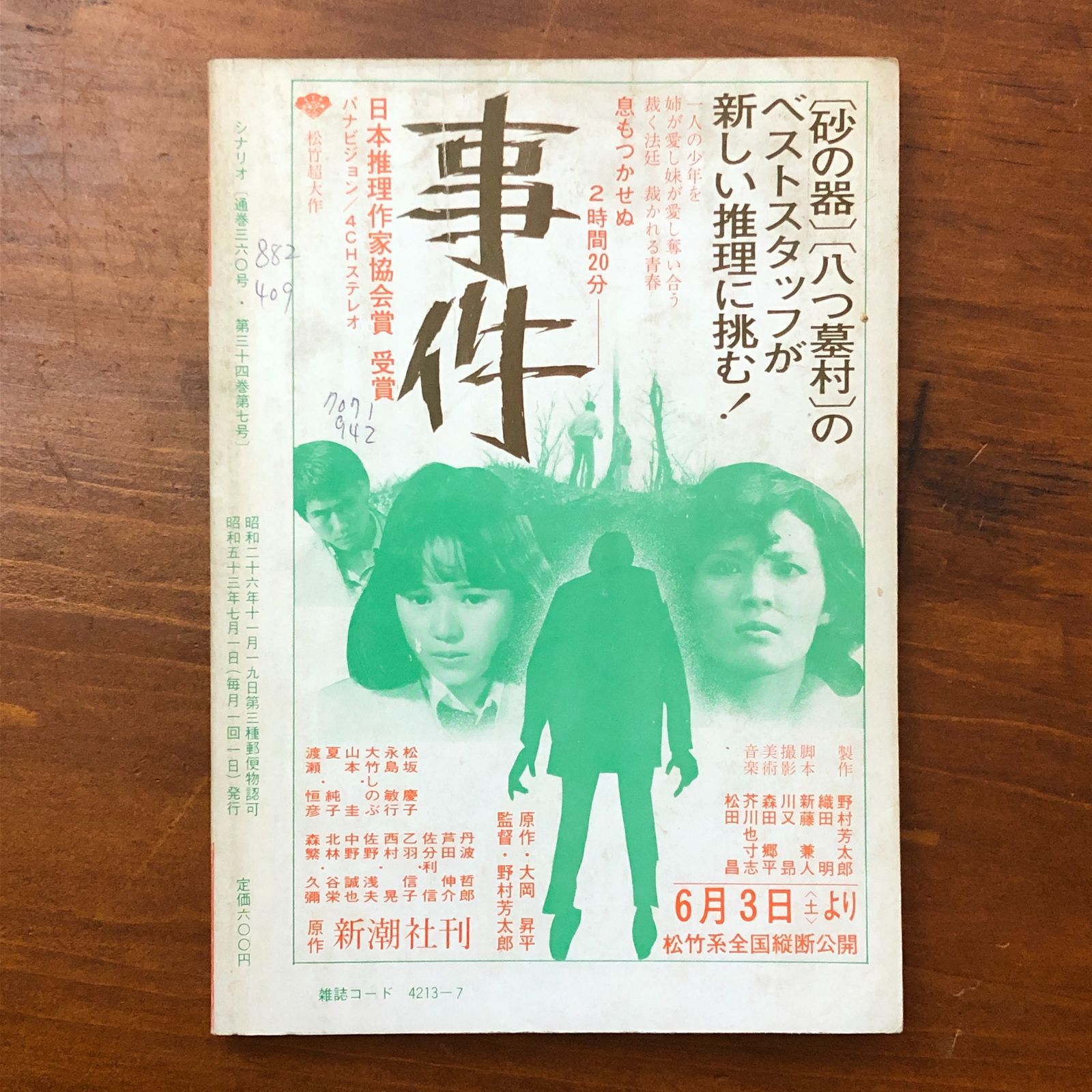 シナリオ 1978年7月号 特集 松竹映画の流れ 事件 新藤兼人 シナリオ