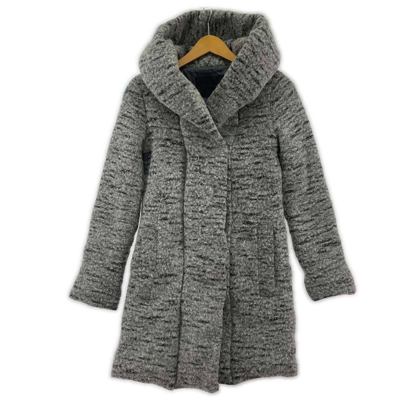 UNTITLED アンタイトル ウール混 ダウンコート size1/グレー×ブラック 