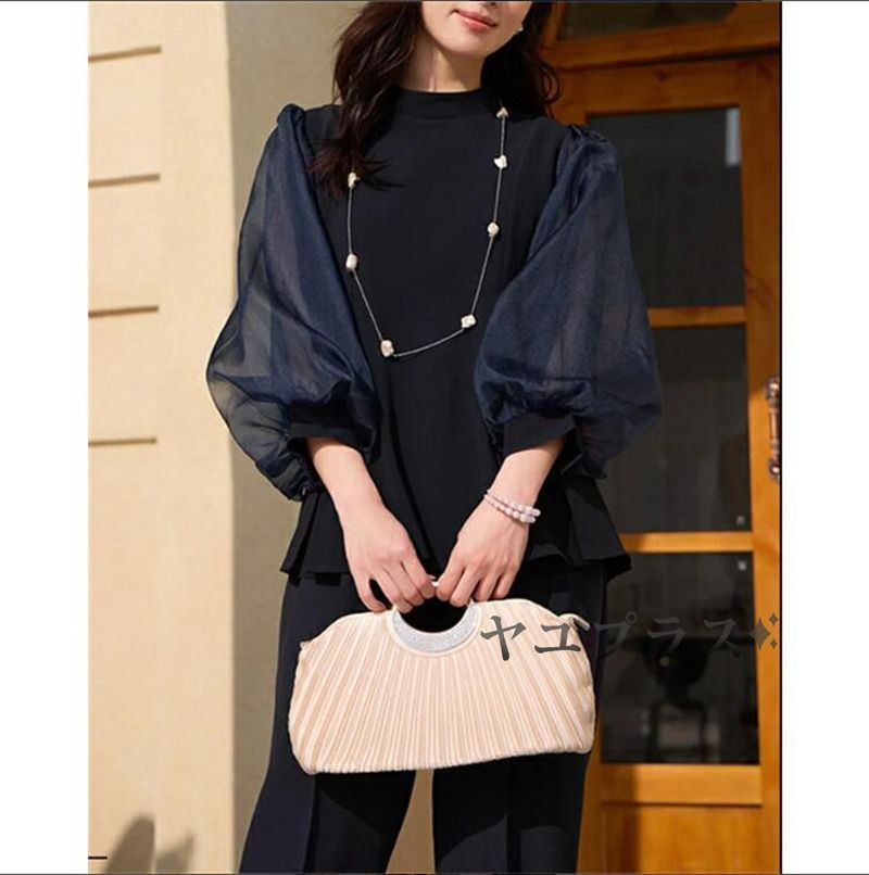 スーツ レディース セットアップ 洗える パンツスーツ ブラウス ロングパンツ ドレス 春秋 大きいサイズ リボン付き きれいめ フォーマル 華奢魅せ 上品 オフィス ぽわん袖 セレモニースーツ 入学式 入園式 卒業式 レース使い パンツスーツ 