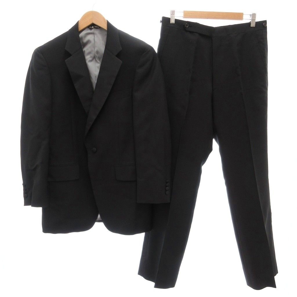 ポールスチュアート PAUL STUART セットアップ スーツ テーラードジャケット パンツ 総裏地 シングル 黒 ブラック 秋冬 |AE GY 17