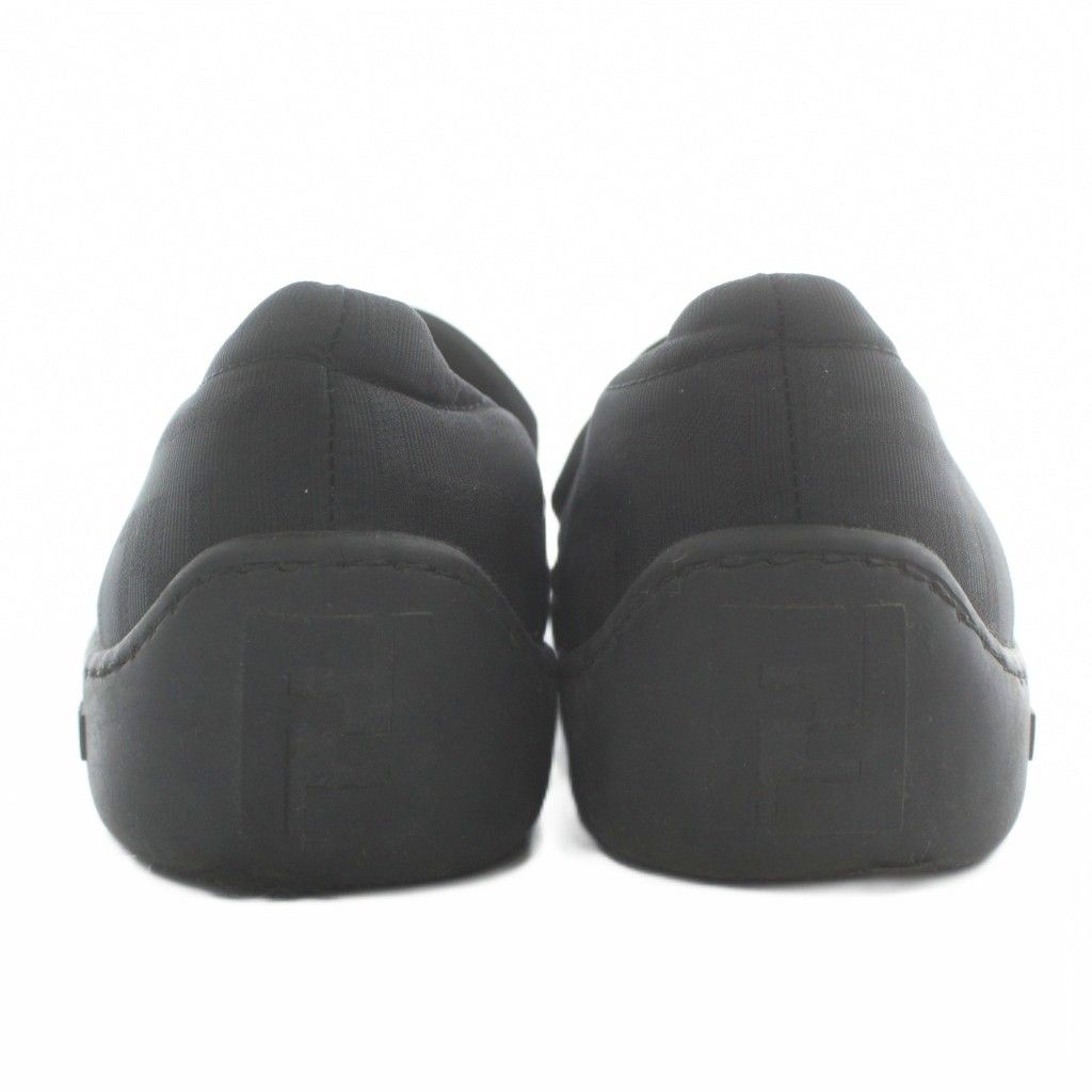 フェンディ FENDI スリッポン スニーカー ローカット ロゴ 総柄 黒