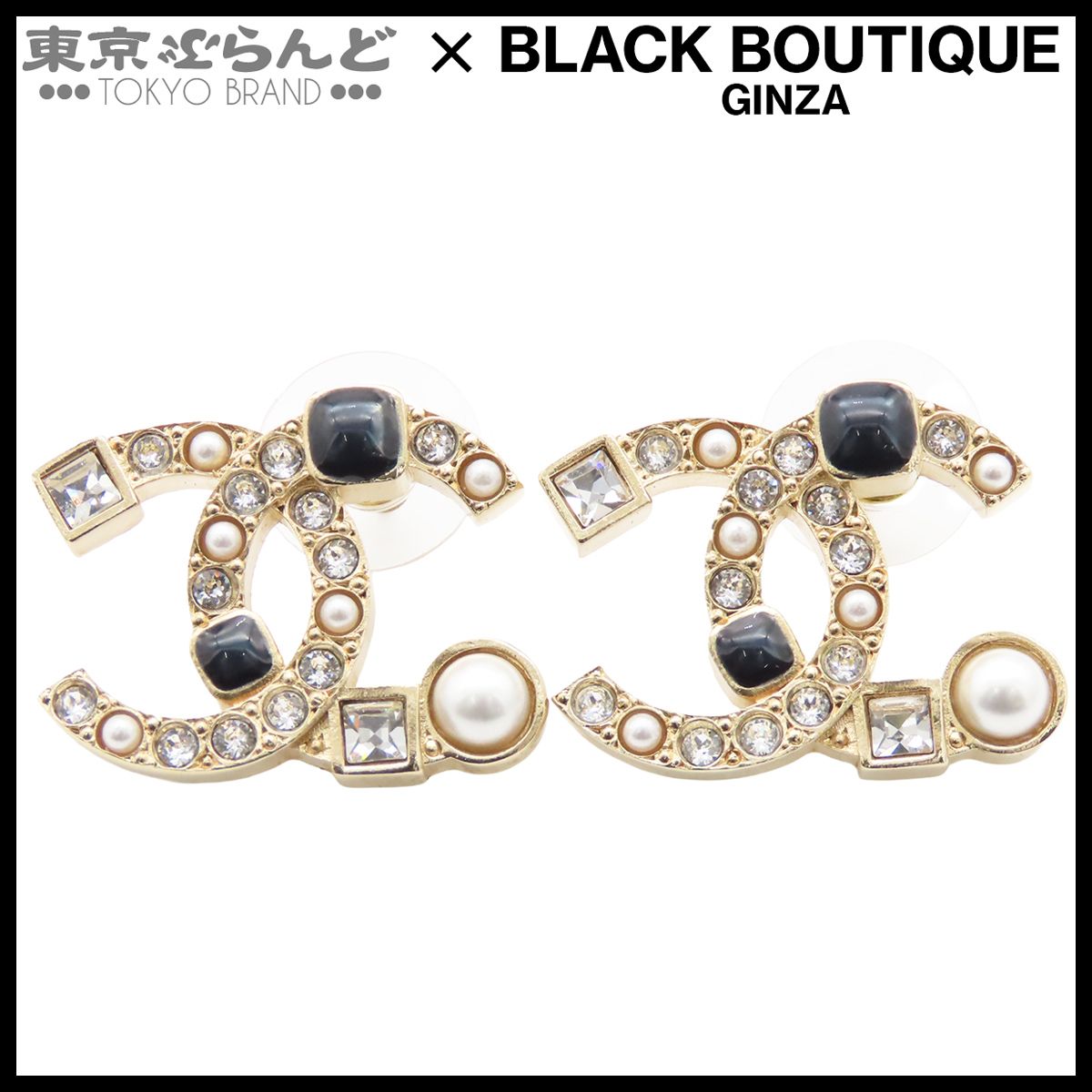 シャネル CHANEL ピアス ゴールド メタル コスチュームパール ライン