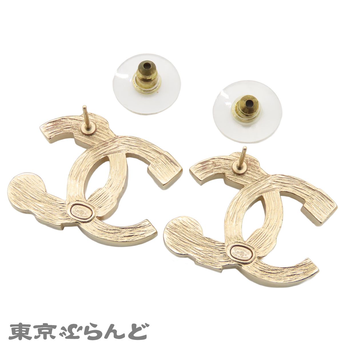 シャネル CHANEL ピアス ゴールド メタル コスチュームパール ライン