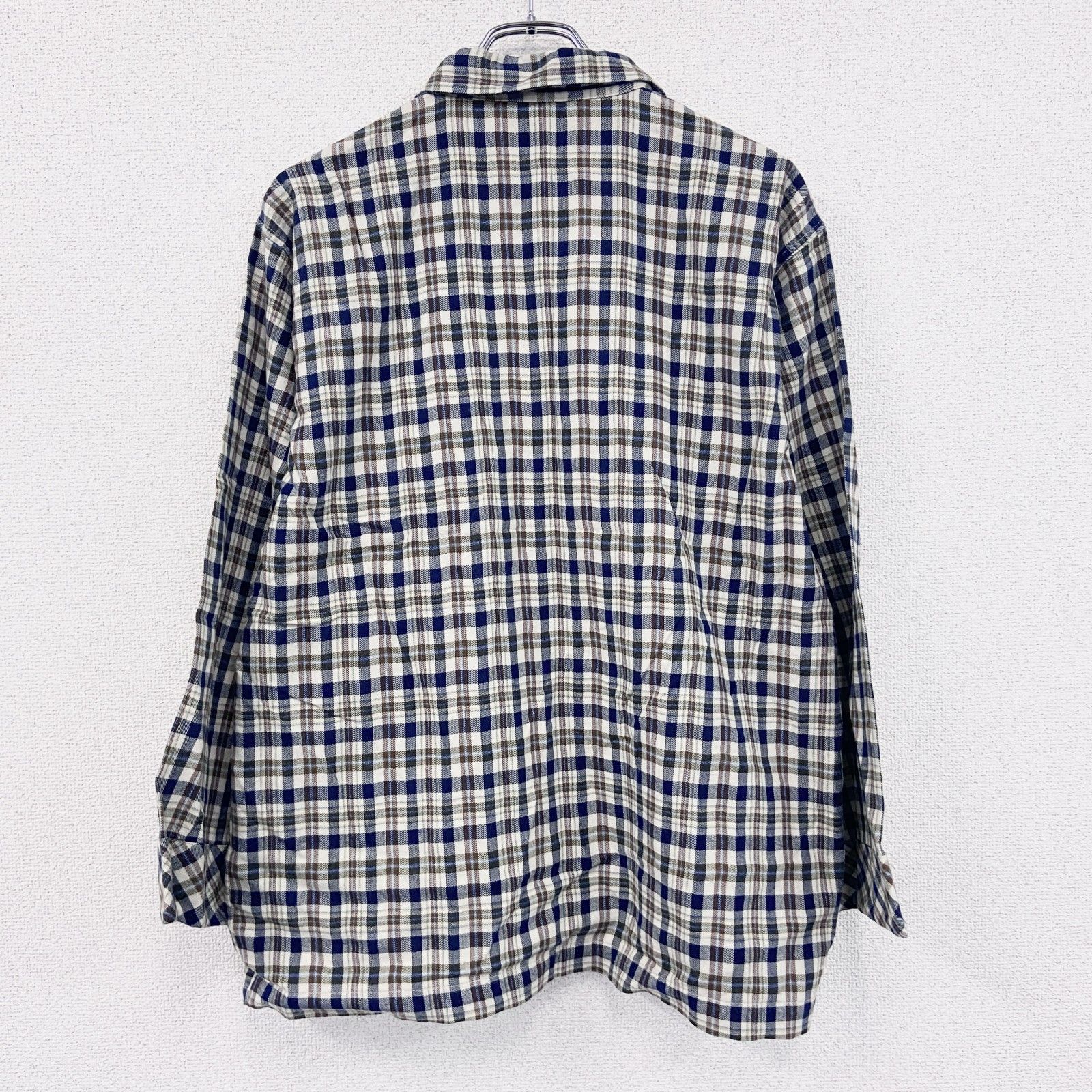 新品未使用 Aquascutum アクアスキュータム 長袖チェックシャツ 美品 Aquascutumアクアスキュータム 英国製チェックシャツ 長袖 ウール