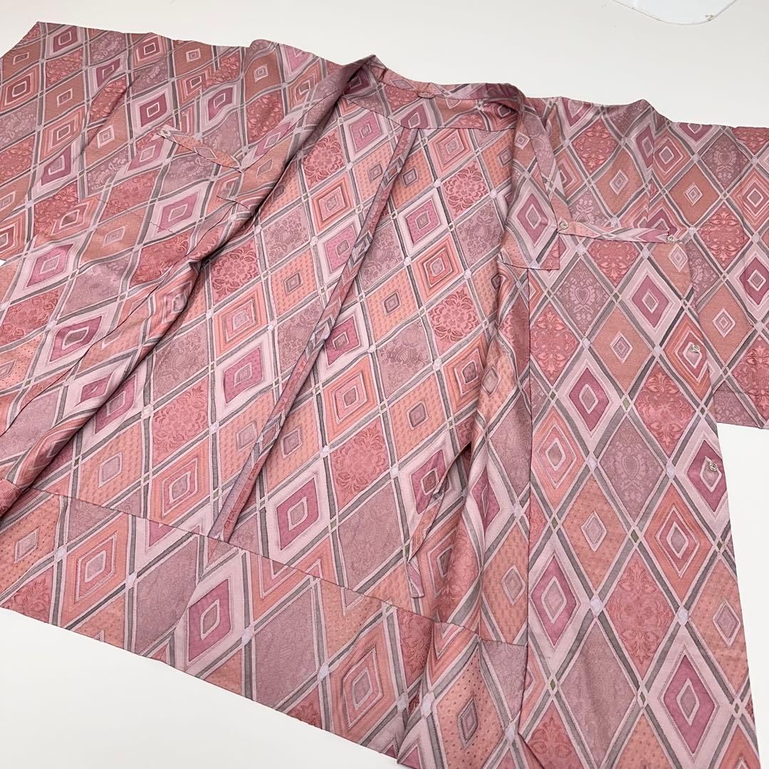 着物と帯 時流 コ25208 s 単衣 道行コート 正絹 裄ロング 春秋