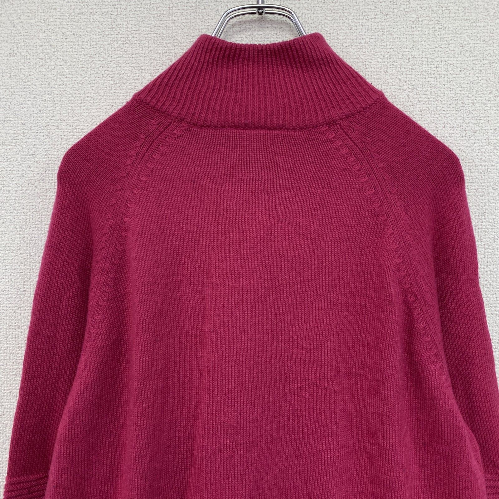 【3点以上まとめ買いで20％OFF】古着 used　NIKE GOLF　ナイキゴルフ　ハーフジップウールニットセーター　ピンク　Lサイズ