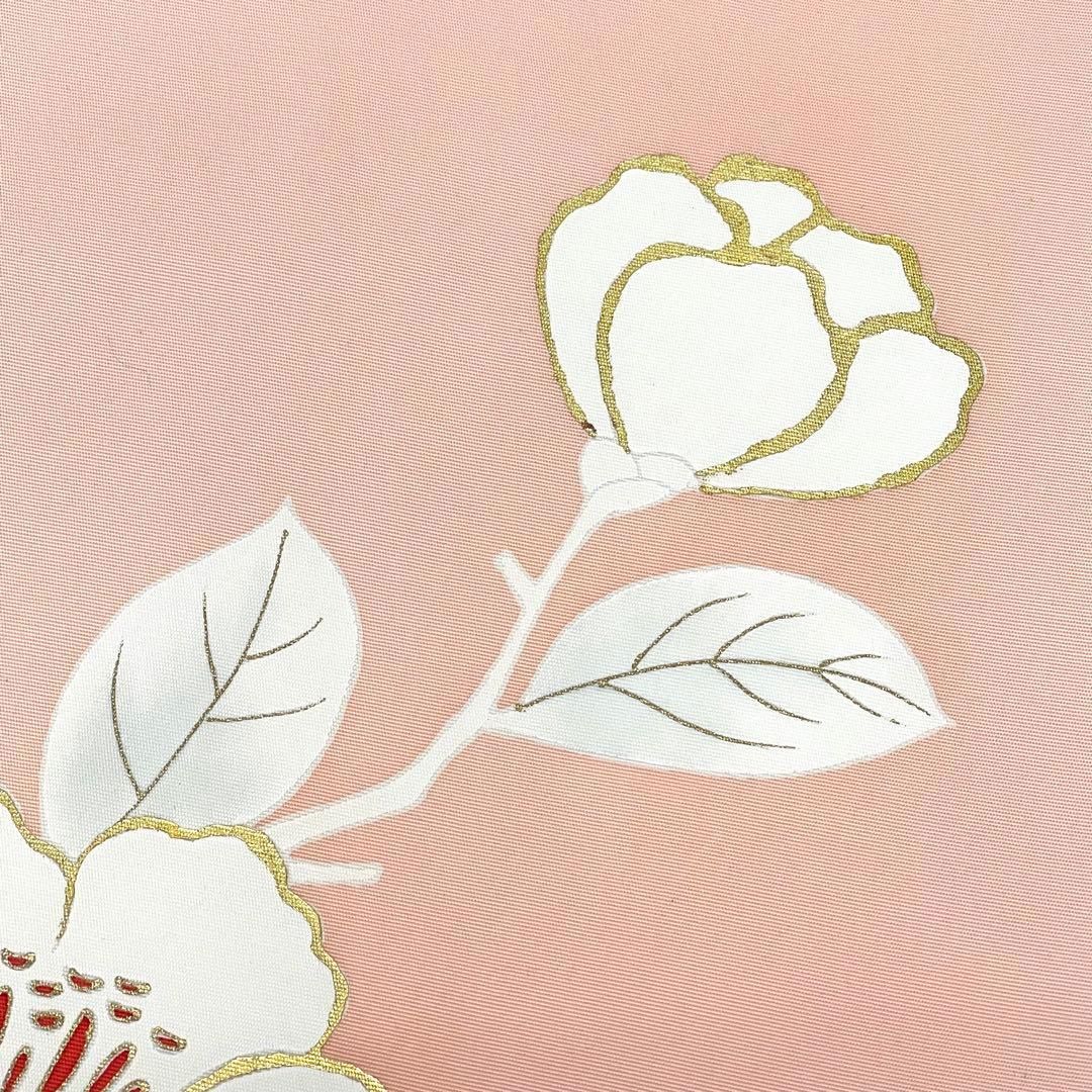 着物と帯 時流】N25205s◇正絹 九寸名古屋帯◇塩瀬 椿 金彩 美品