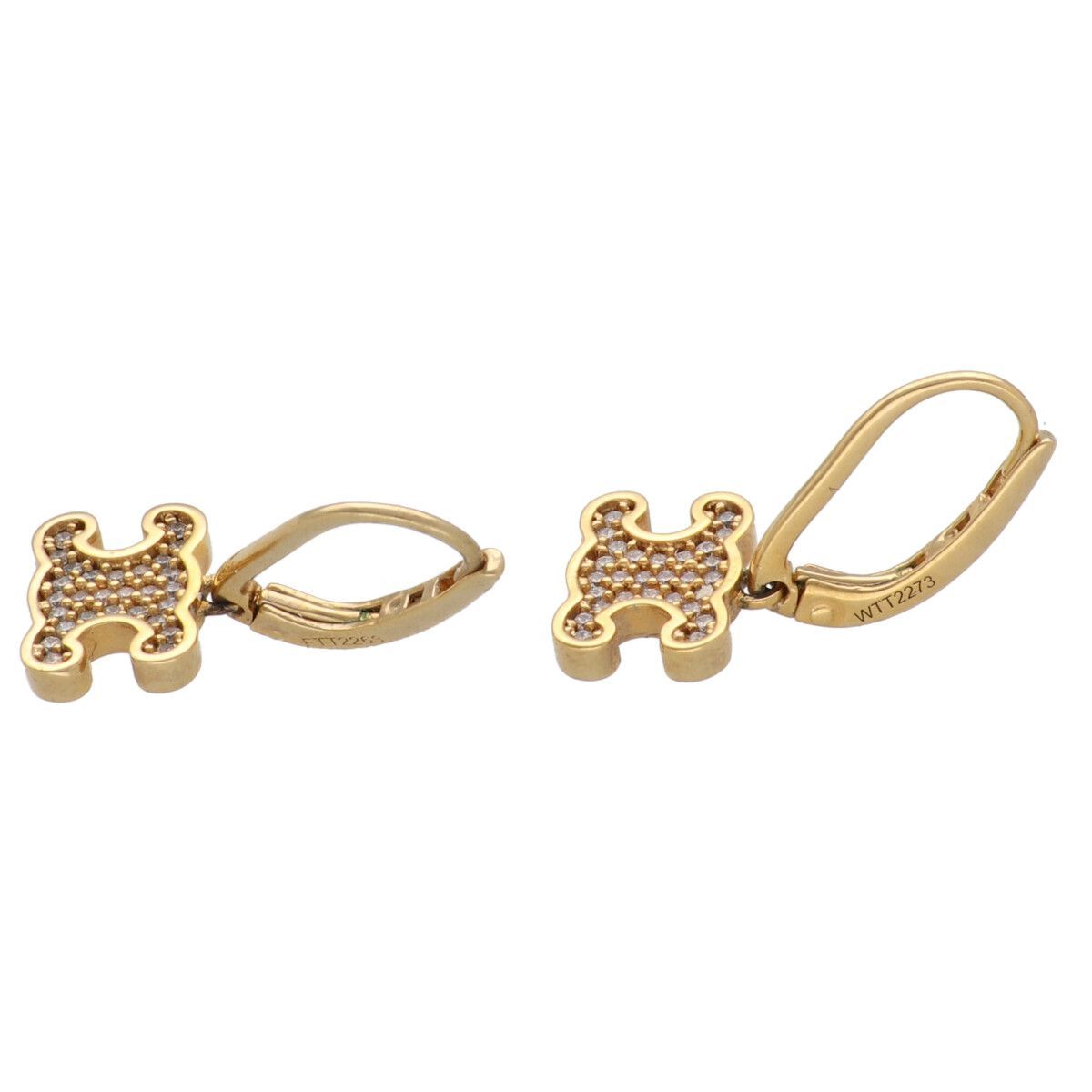 中古】 CELINE セリーヌ ピアス 460GC6BZI35OR トリオンフ ライン