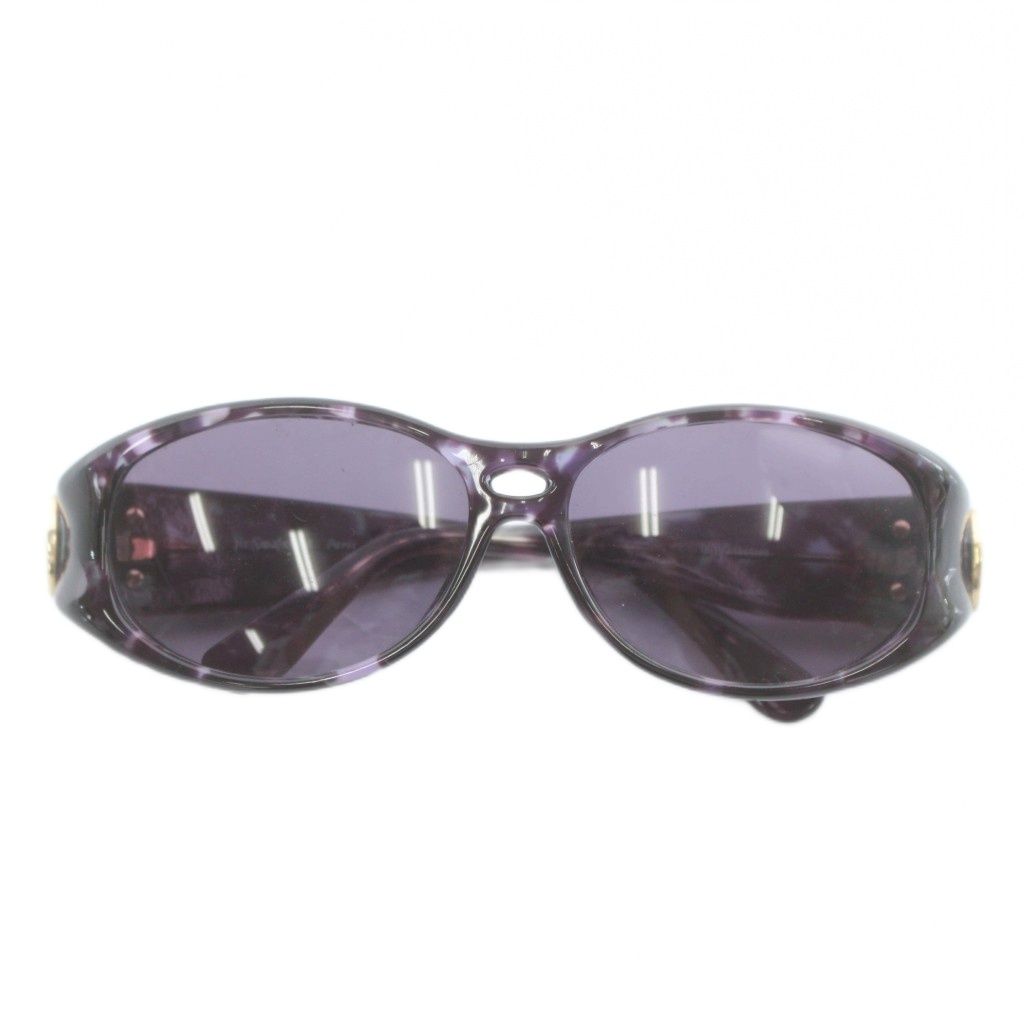イヴサンローラン YVES SAINT LAURENT 眼鏡 サングラス セルフレーム カラーレンズ ロゴ ゴールド金具 紫 パープル 31-6504 |XZ OH GY 18