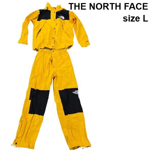 ザノースフェイス THE NORTH FACE レインウェア ゴアテックス GORE TEX NPW 2516 セットアップ 黄色 黒 L レディース S 6 A 089
