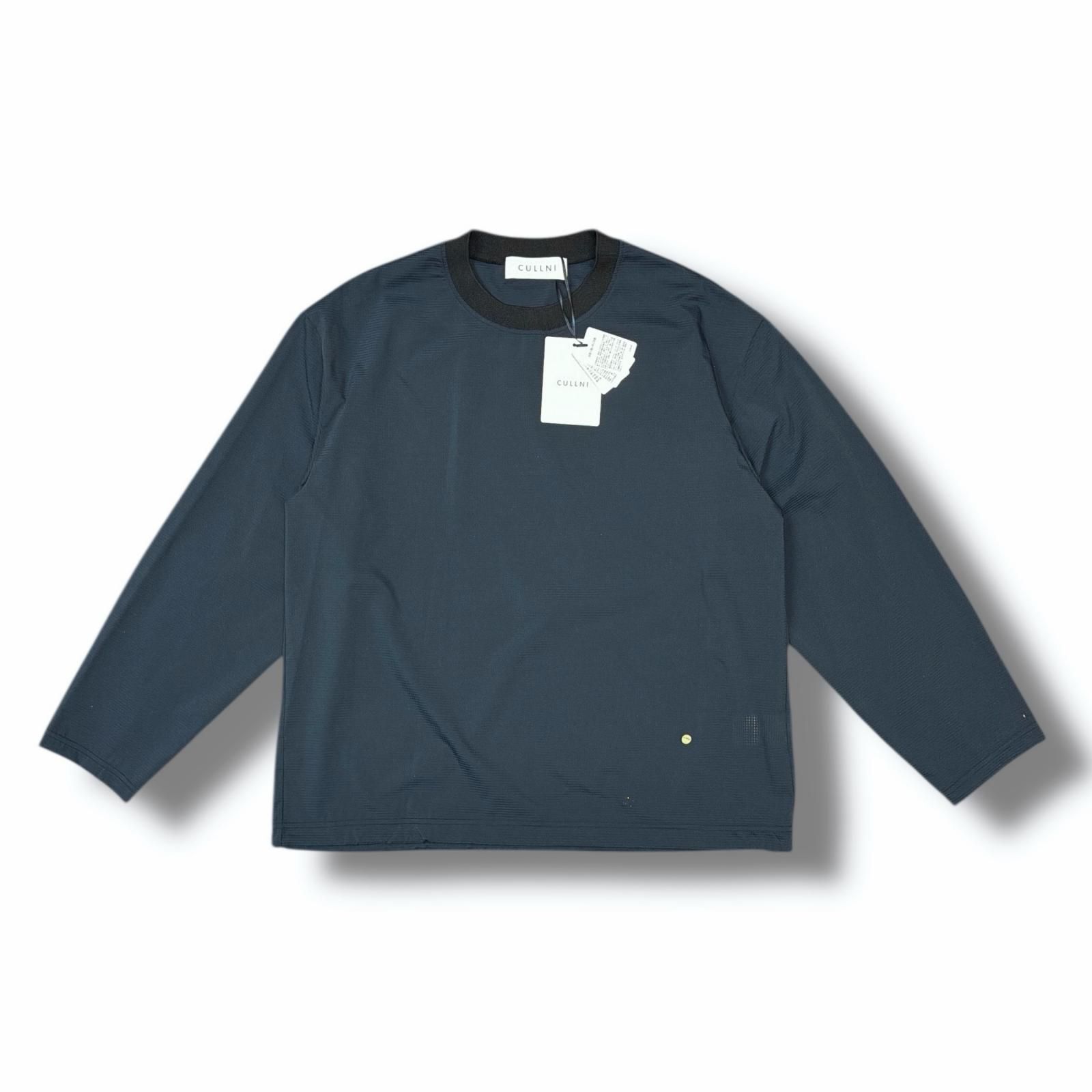 参考上代26400円 ♥ CULLNI 25 SS Check Drawstring Long Sleeve ロングスリーブ カットソー クルニ 004 ブラック 1 4713 M