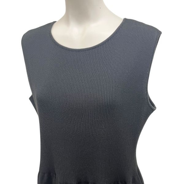 ◆ フォクシー Foxey ワンピース リブニット ノースリーブ フ 黒 綿 40 M レディース S 6 A 059