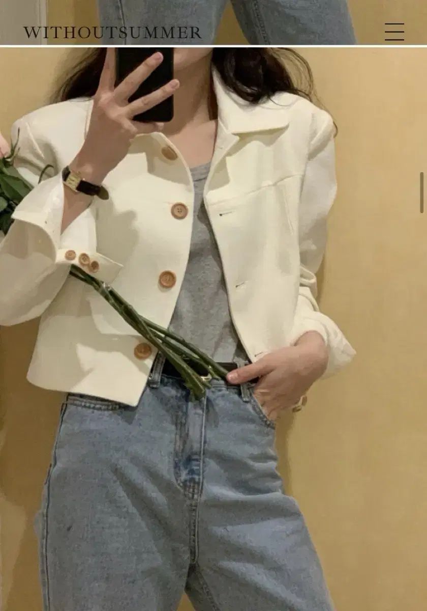 WITHOUTSUMMER ブレザー ジャケット アイボリー