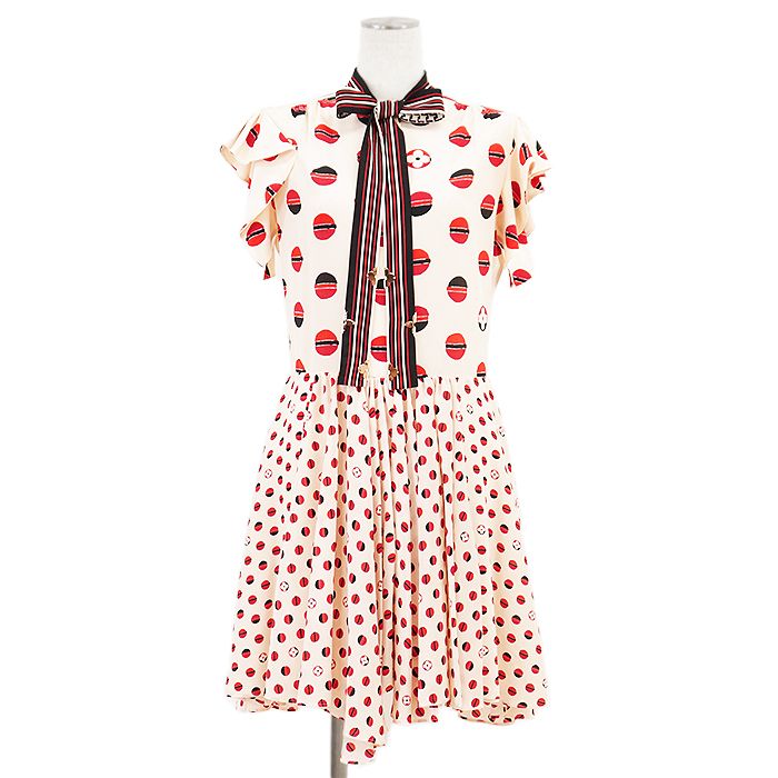 極美品　　ルイヴィトン　ロゴワンピース 極美品】LOUIS VUITTON ルイ・ヴィトン ワンピース 2020AW シルク100