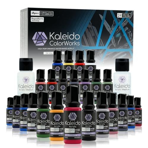 Gaahleri Kaleido Mecha セット｜水性アクリル塗料セット スケールモデル ガンプラ メカ カー＆ミニチュア用 希釈済み 高光沢 速乾性 シンナー＆クリーナー付きpo