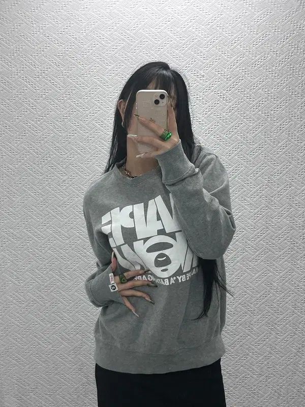 A BATHING APE アベイシングエイプ AAPE ヴィンテージ Kitsch ビックロゴ 起毛 スウェット L C 08136